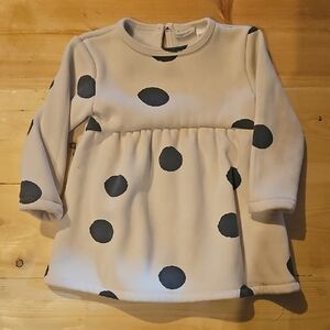 Zara Cream and Black Polka Dot Dress